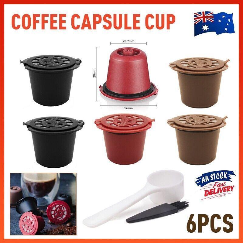 Reusable Coffee Capsules for Compatible Nespresso Machines – 6 Pack