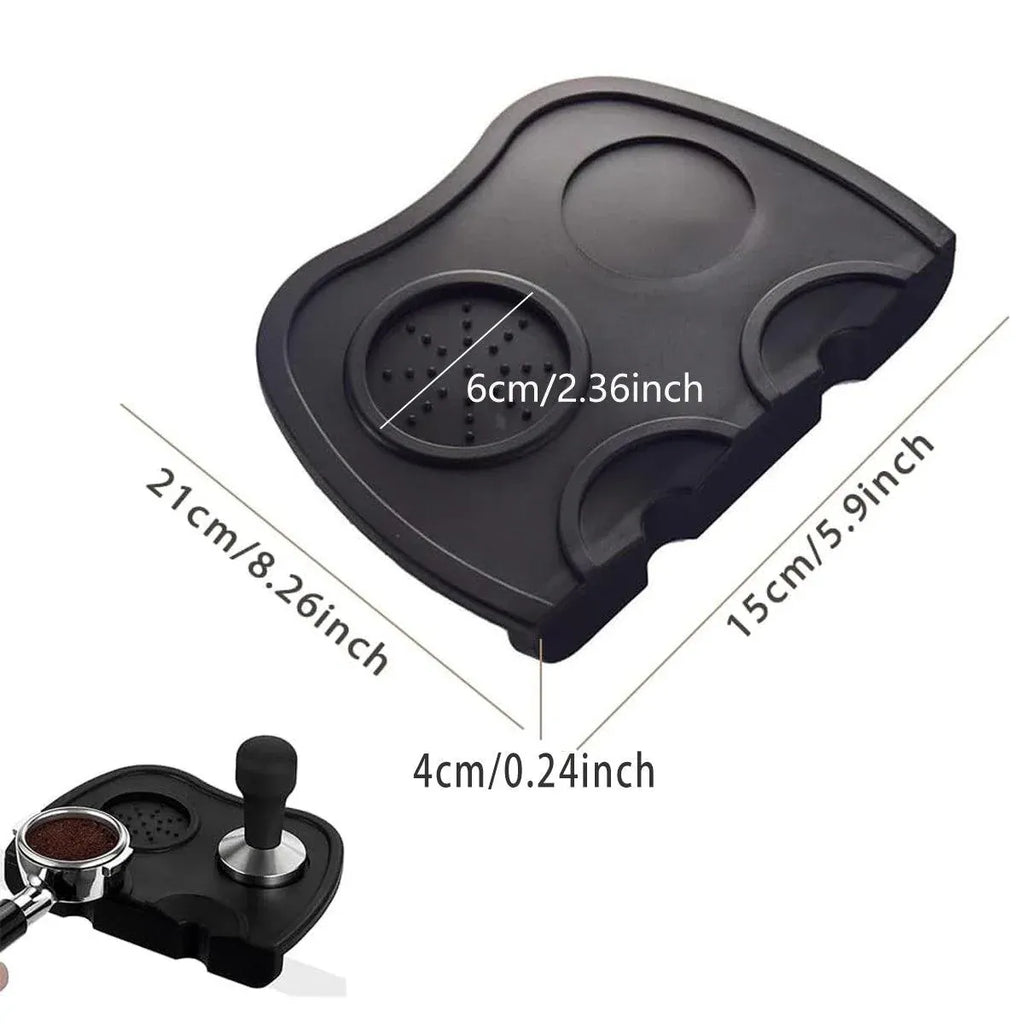 Double-Slot Silicone Espresso Tamping Mat – 21 × 15cm