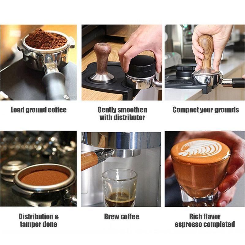 Double-Slot Silicone Espresso Tamping Mat – 21 × 15cm