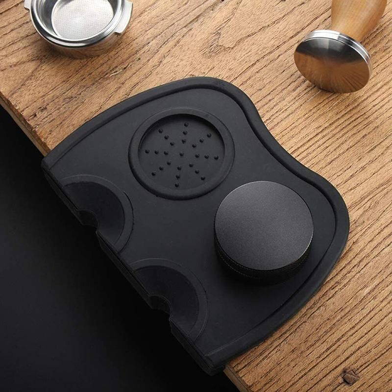 Double-Slot Silicone Espresso Tamping Mat – 21 × 15cm