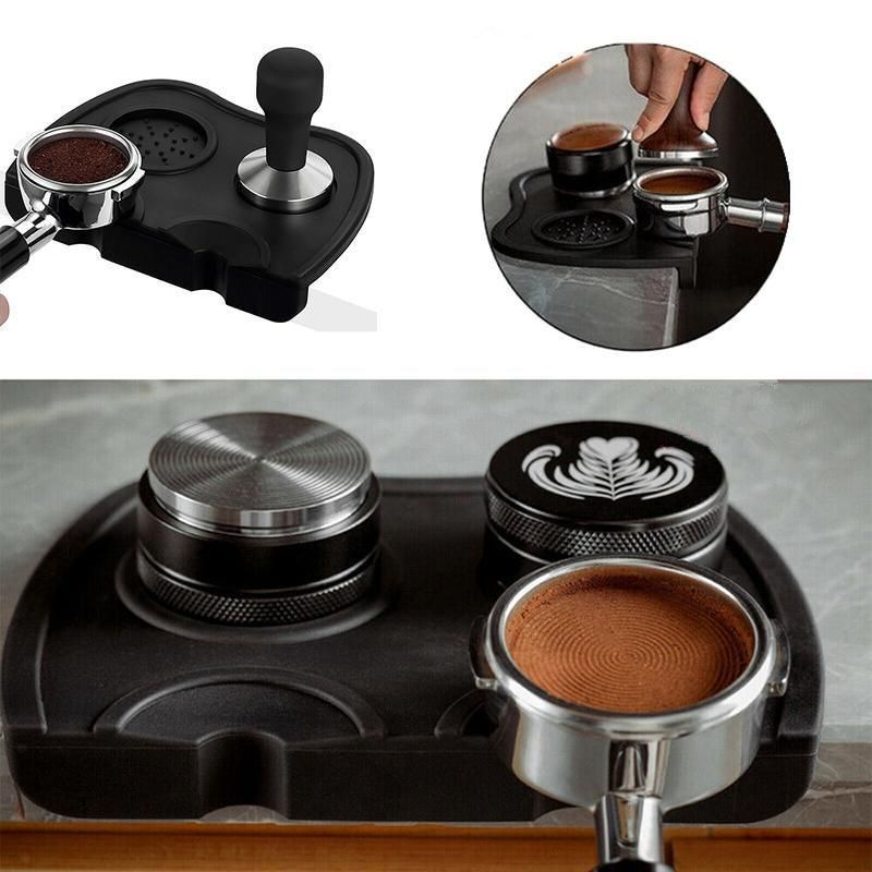 Double-Slot Silicone Espresso Tamping Mat – 21 × 15cm