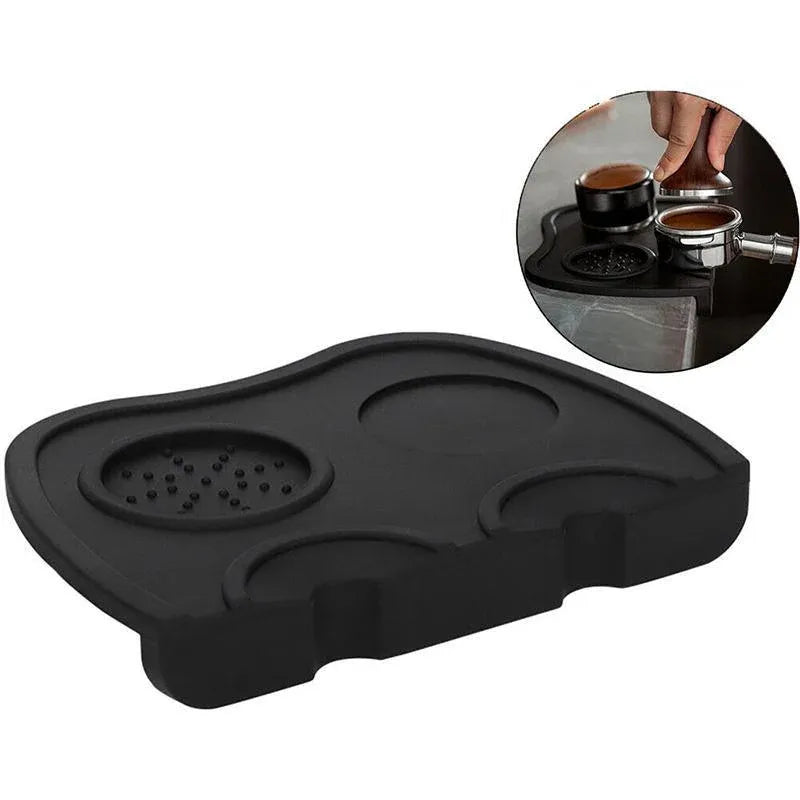 Double-Slot Silicone Espresso Tamping Mat – 21 × 15cm