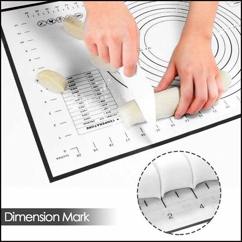 Non-Stick Silicone Baking Mat Rolling Cake Dough Scale Pastry Clay Fondant Sheet - Red 40*30cm