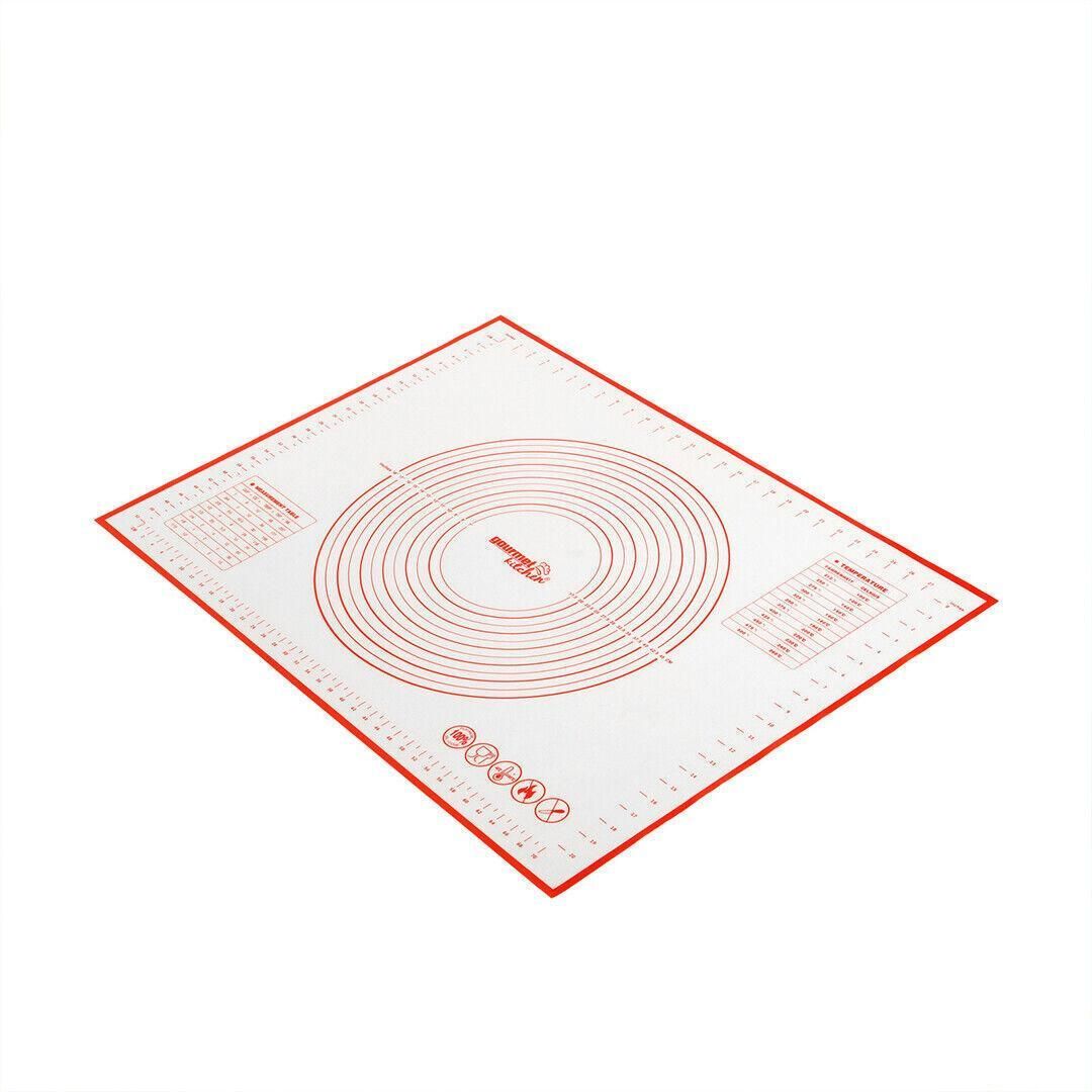 Non-Stick Silicone Baking Mat Rolling Cake Dough Scale Pastry Clay Fondant Sheet - Red 60*40cm