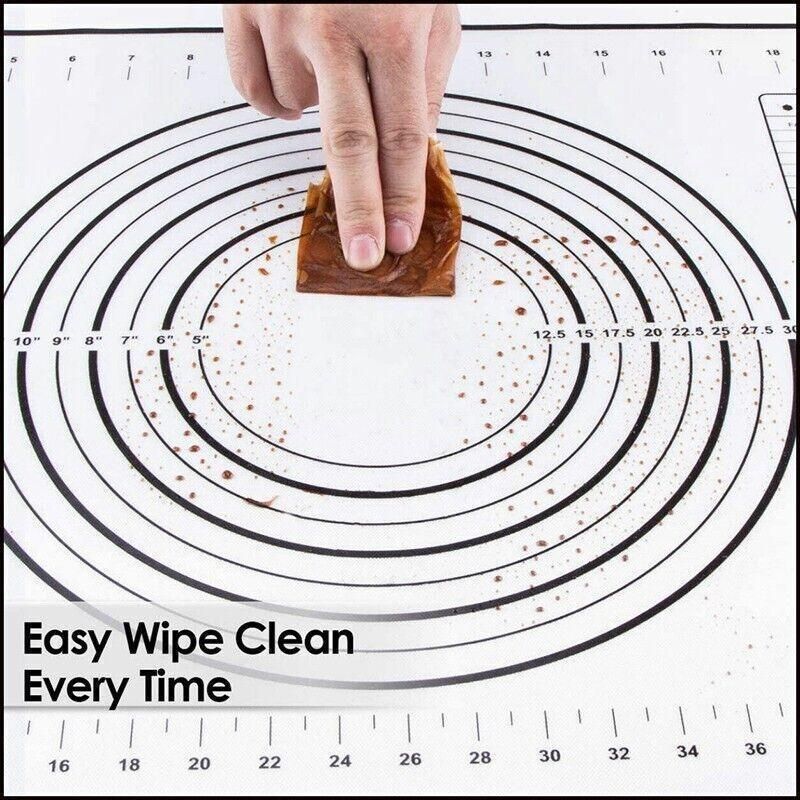 Non-Stick Silicone Baking Mat Rolling Cake Dough Scale Pastry Clay Fondant Sheet - Red 60*40cm