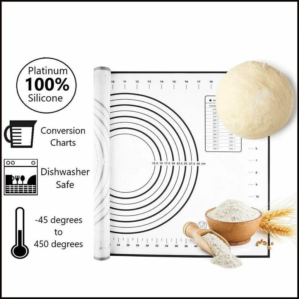 Non-Stick Silicone Baking Mat Rolling Cake Dough Scale Pastry Clay Fondant Sheet - Red 60*60cm