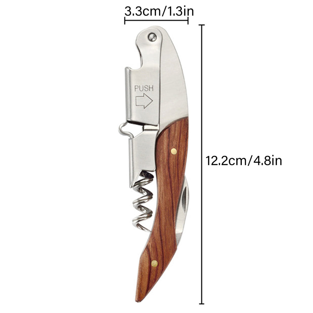 4-in-1 Wooden Handle Waiter’s Corkscrew & Wine Opener