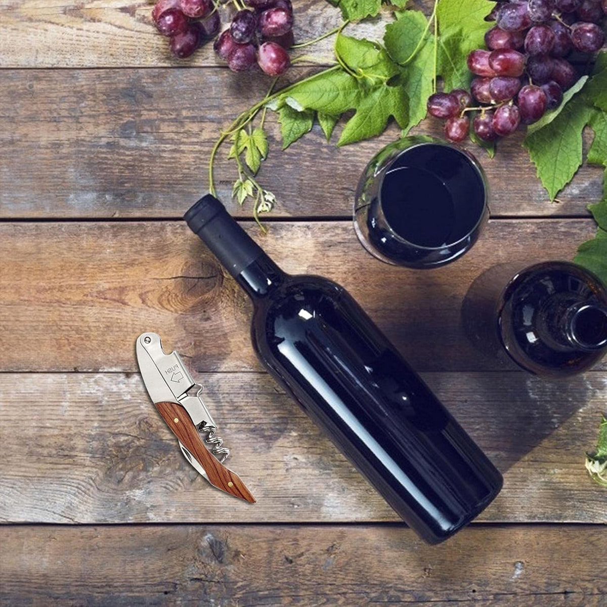 4-in-1 Wooden Handle Waiter’s Corkscrew & Wine Opener