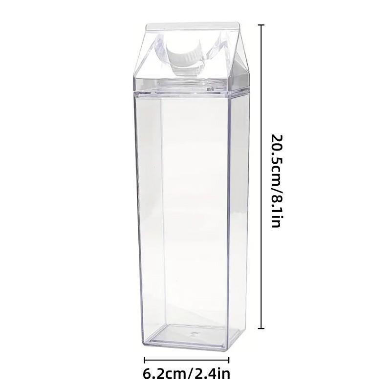 500ml Transparent Square Drink Cups with Lids – Set of 4