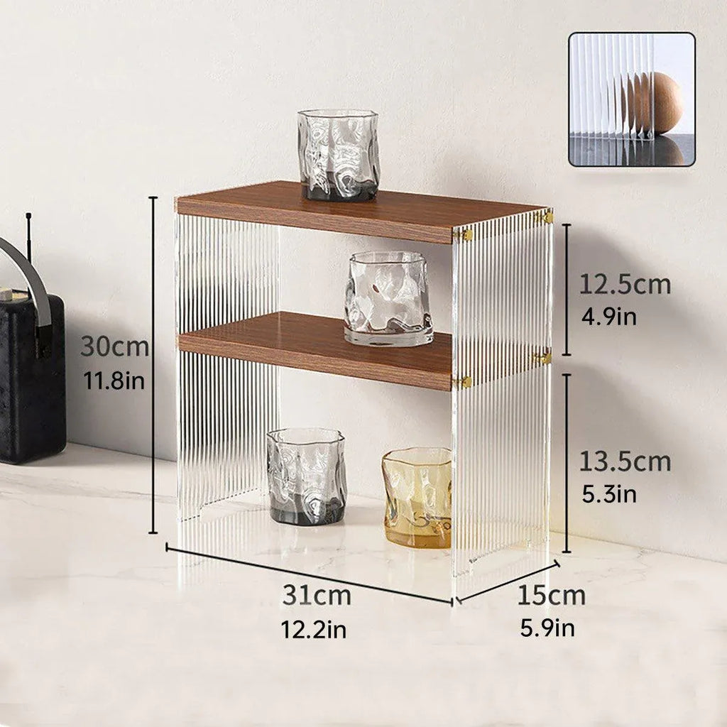Acrylic Desktop Cup Holder Multi-Purpose Portable Storage Organizer For Home - Brown