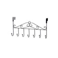 7-Hooks For Bedroom Over The Door Hanger Clothes Storage Towel Iron Hanging Rack - Black