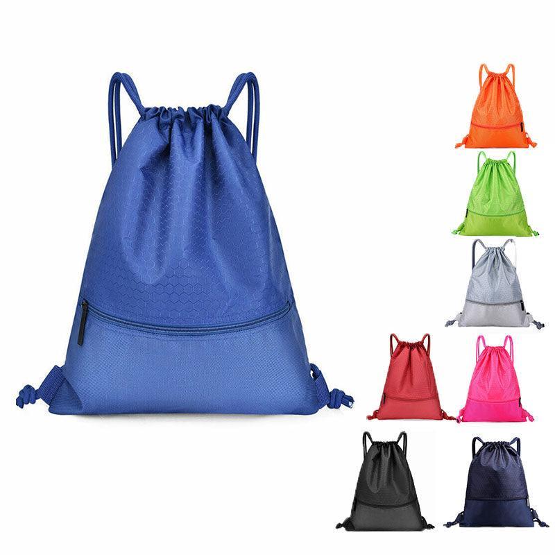 Backpack Sport Pack String Tote Gym Bag Cinch Sack School Drawstring Capacity - Red