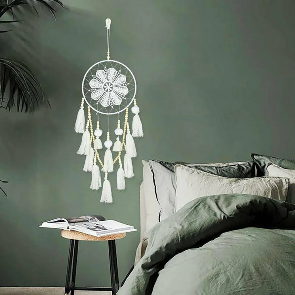 Handmade Dream Catcher Natural Macrame Hairball Art Wall Hanging Room Home Decor