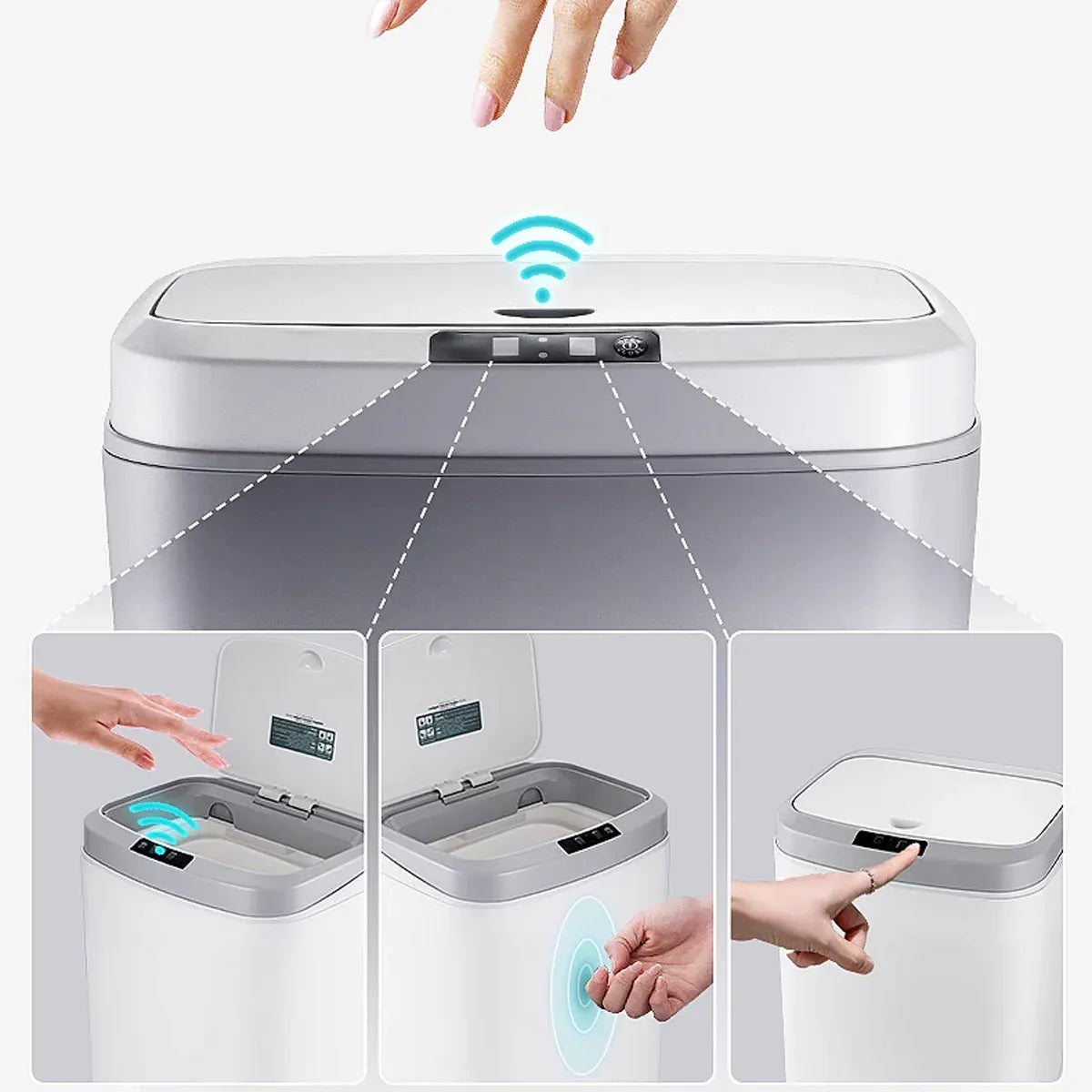 16L Touchless Sensor Bin – White