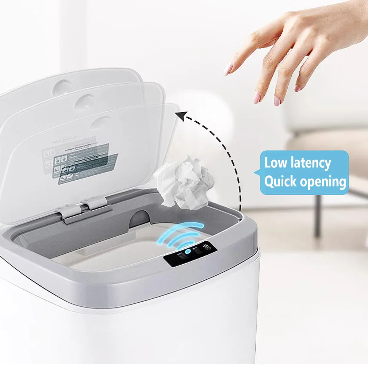 16L Touchless Sensor Bin – White