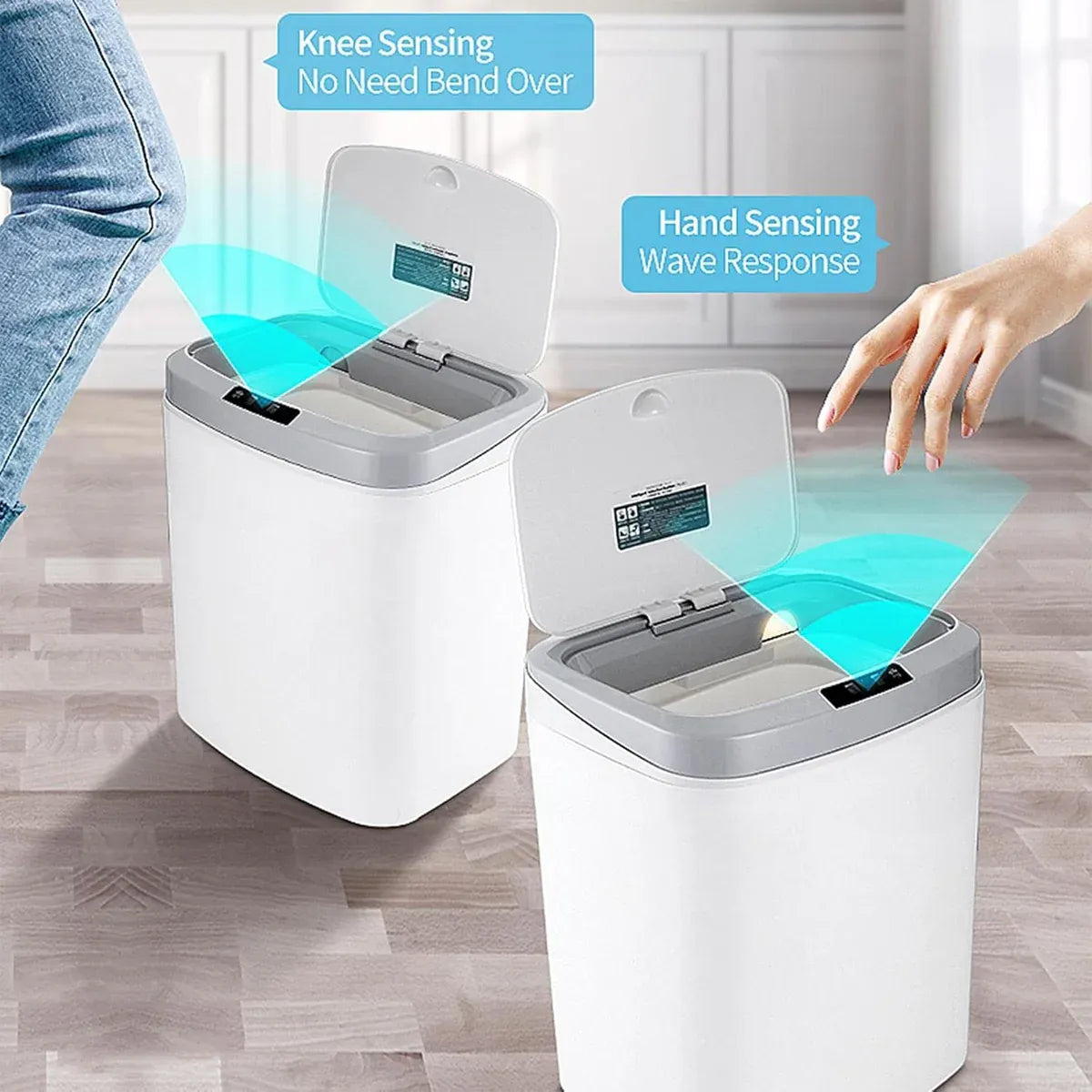 16L Touchless Sensor Bin – White