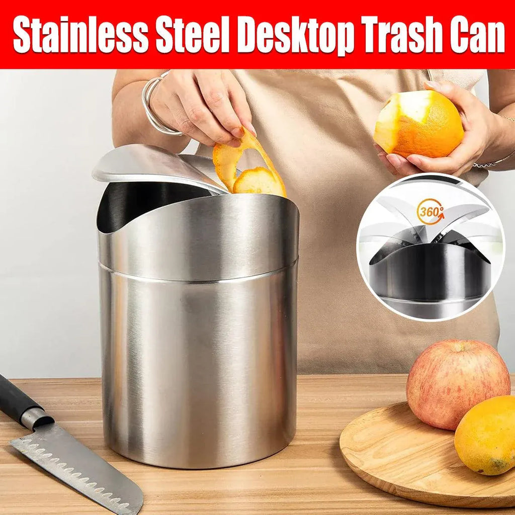 Mini Stainless Steel Desktop Waste Bin