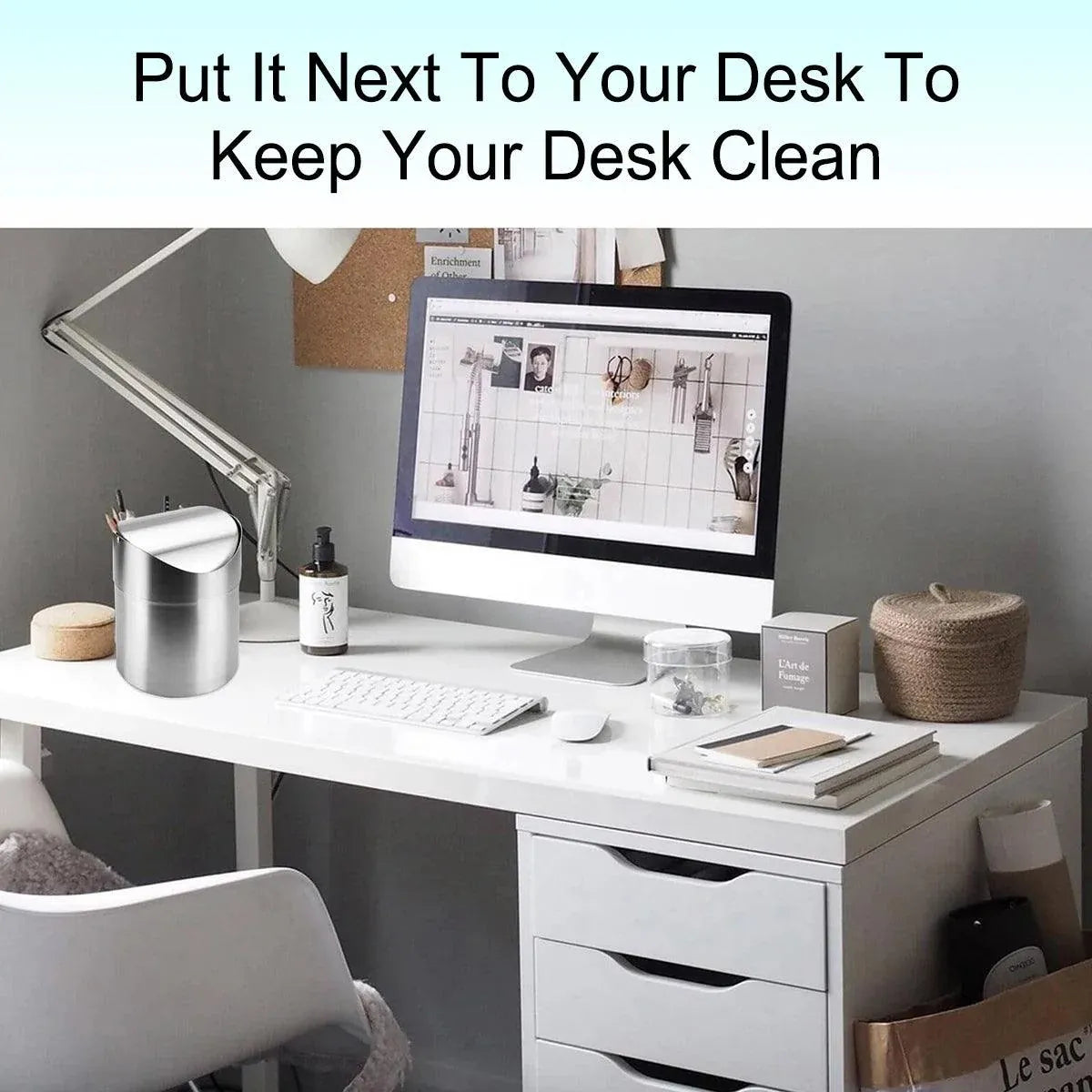 Mini Stainless Steel Desktop Waste Bin