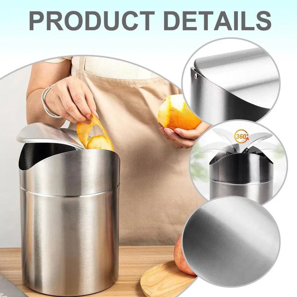 Mini Stainless Steel Desktop Waste Bin