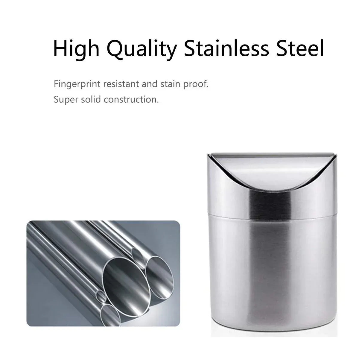 Mini Stainless Steel Desktop Waste Bin