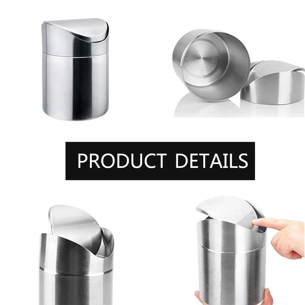 Mini Stainless Steel Desktop Waste Bin
