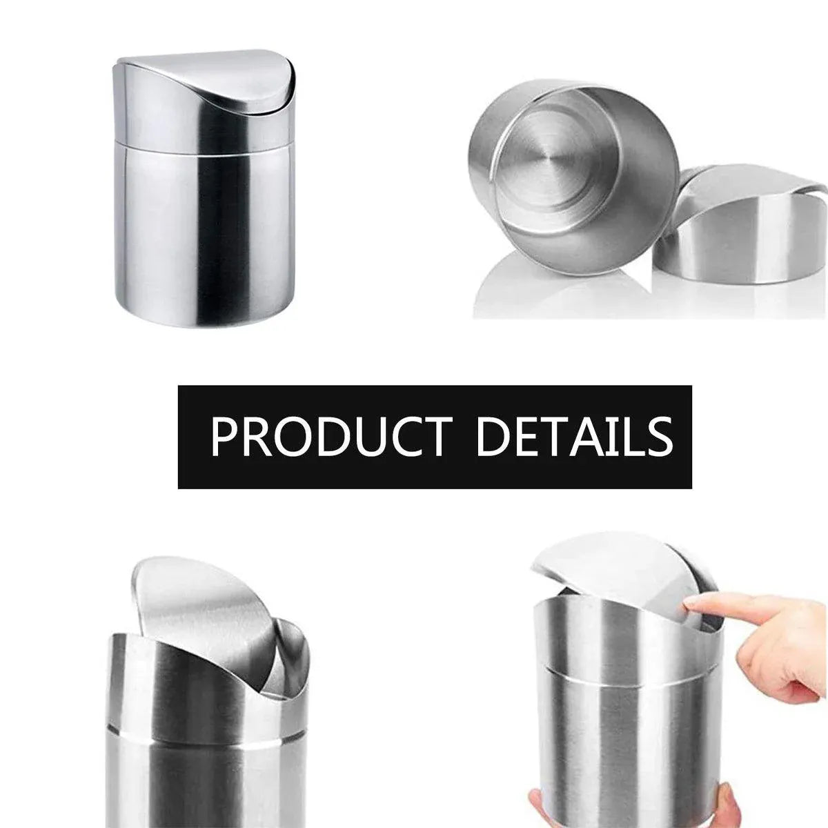 Mini Stainless Steel Desktop Waste Bin
