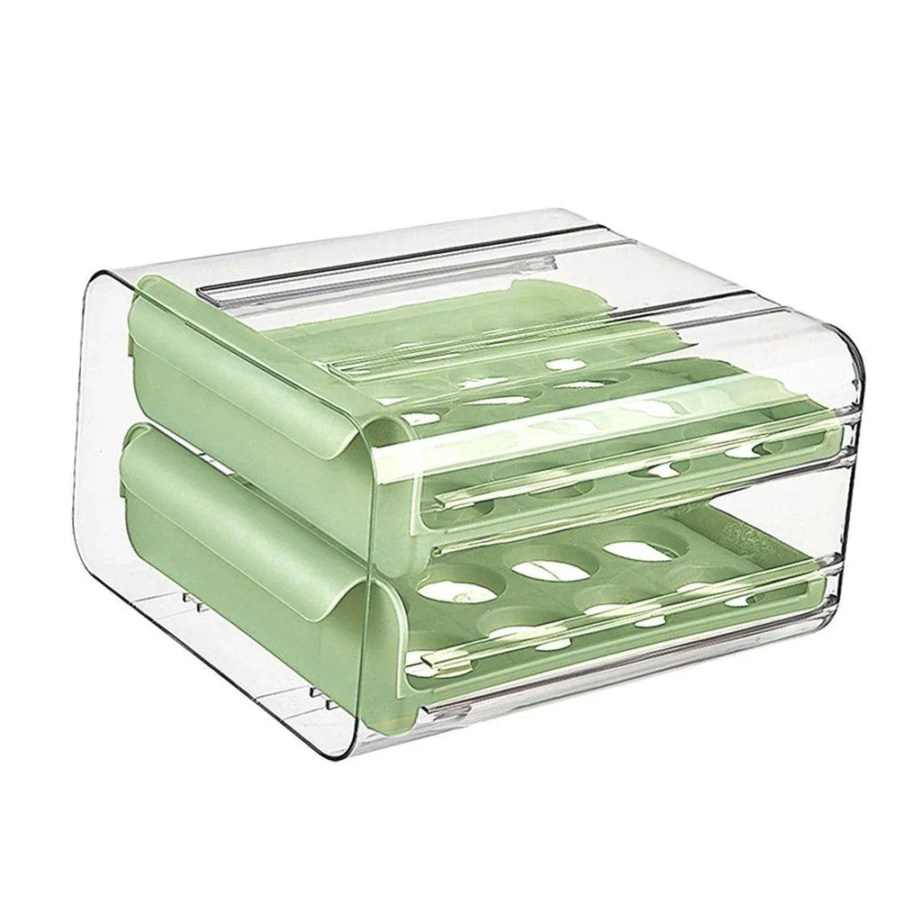 Double-Layer Green Egg Storage Drawer for Fridge