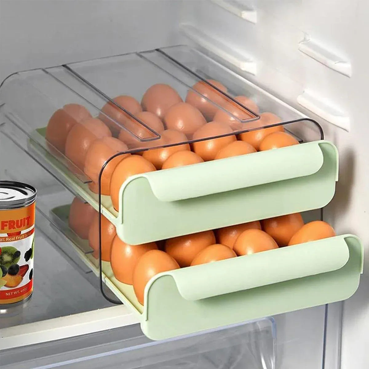 Double-Layer Green Egg Storage Drawer for Fridge
