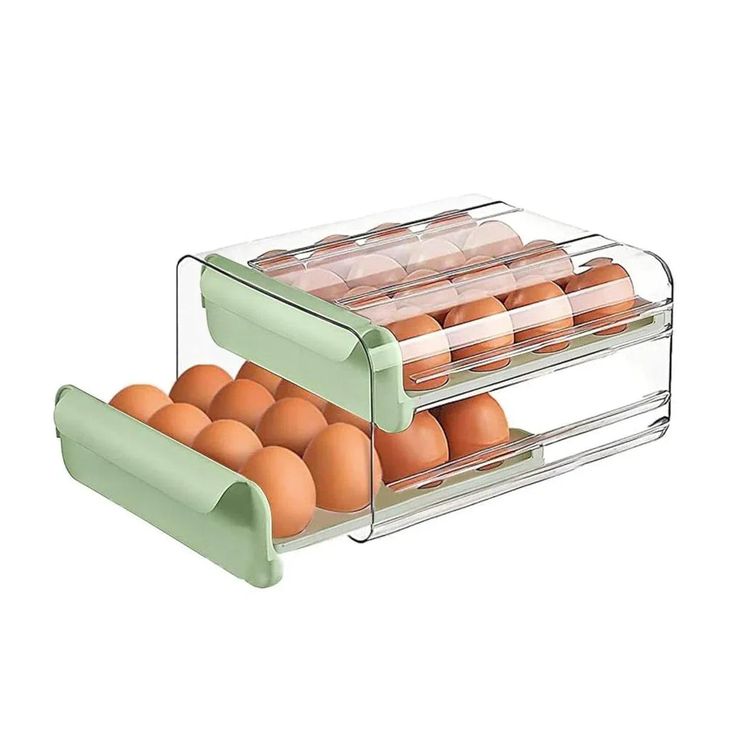 Double-Layer Green Egg Storage Drawer for Fridge