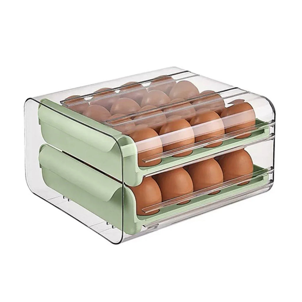 Double-Layer Green Egg Storage Drawer for Fridge