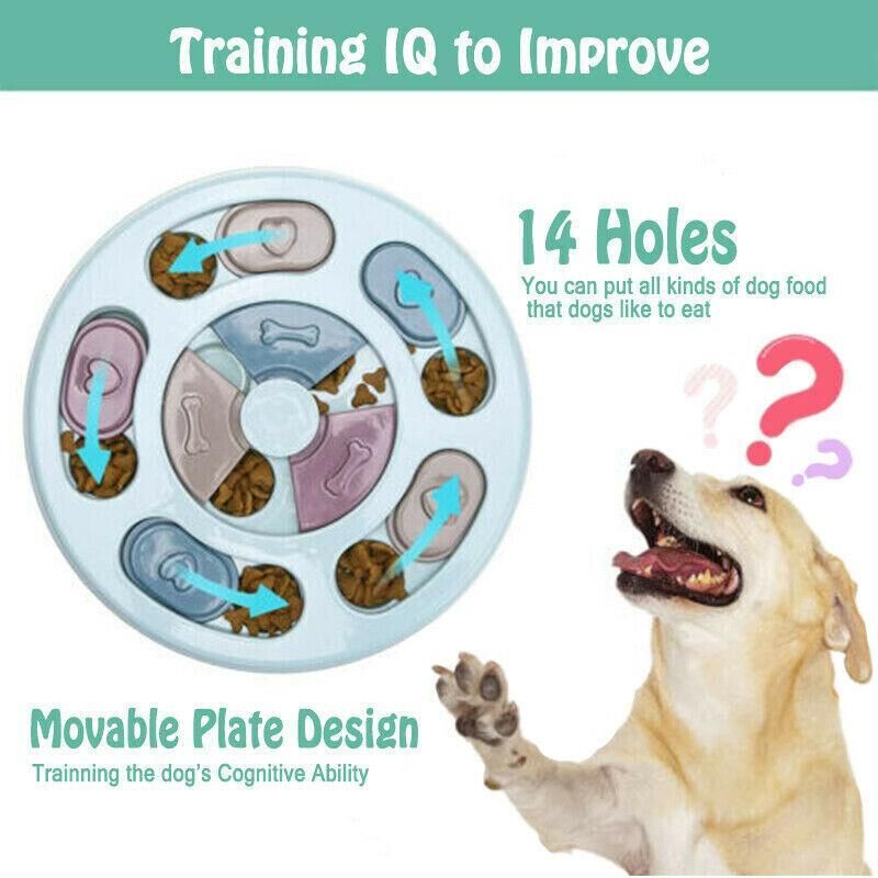 Dog Treat Dispenser Puppy Feeder Puzzle Game Interactive Toy Pet Training Supply - Pink