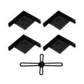 5pcs Plastic Fish Tank Base Bracket Corner Guard Stand Holder for Aquarium Tanks - Black-S
