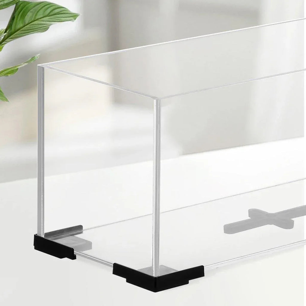 5pcs Plastic Fish Tank Base Bracket Corner Guard Stand Holder for Aquarium Tanks - Black-S