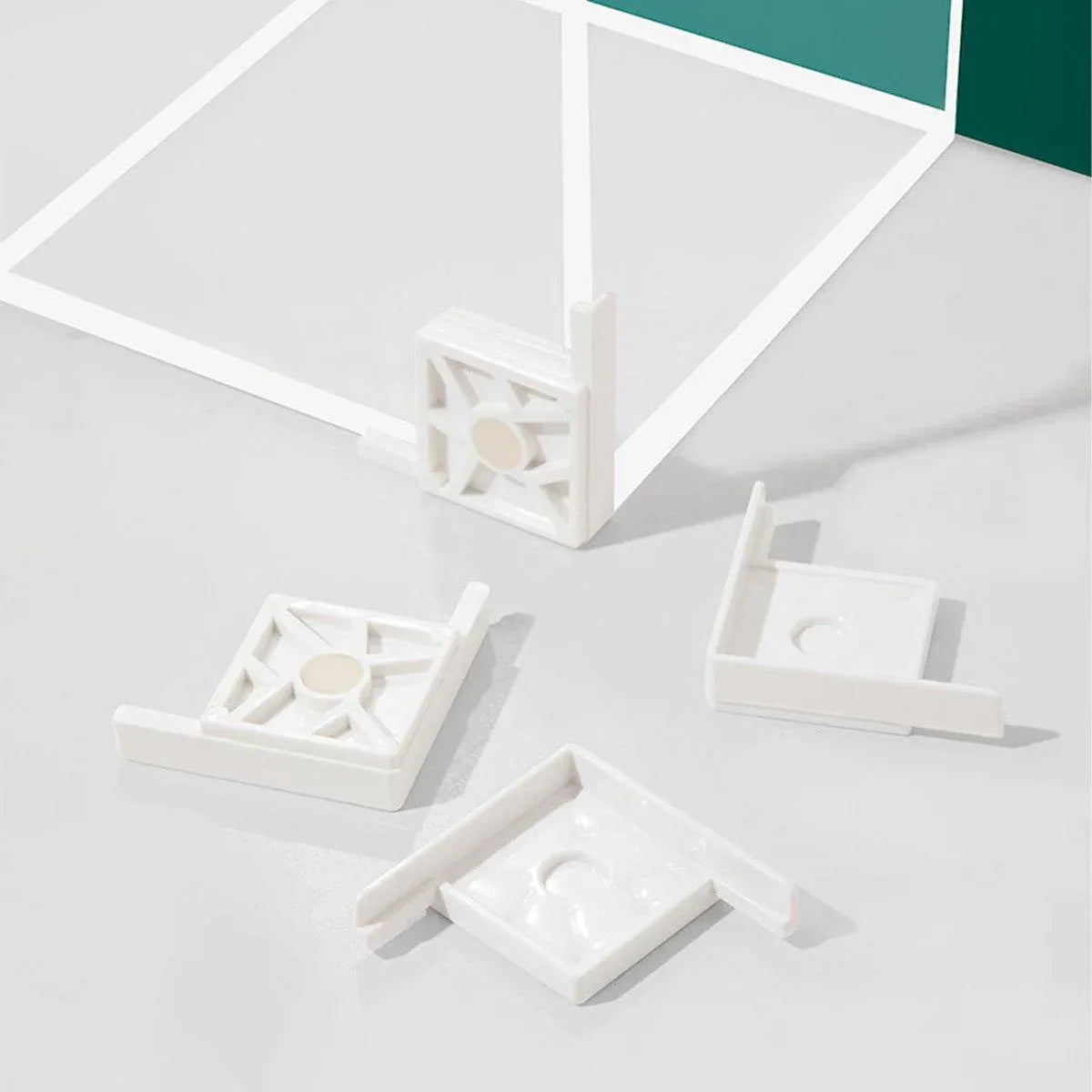 5pcs Plastic Fish Tank Base Bracket Corner Guard Stand Holder for Aquarium Tanks - White-S