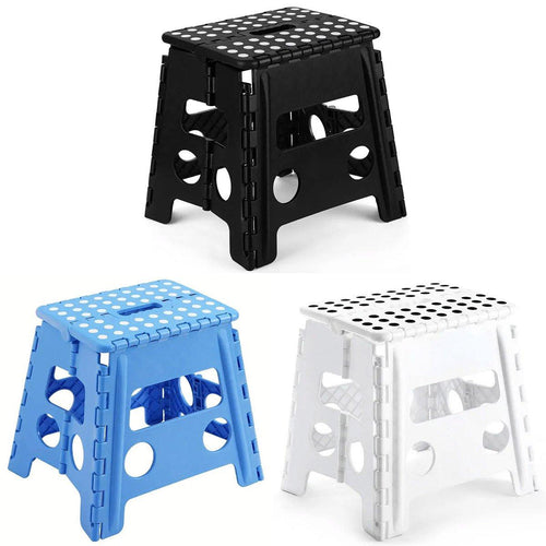 13-Inch Folding Plastic Stool – Blue