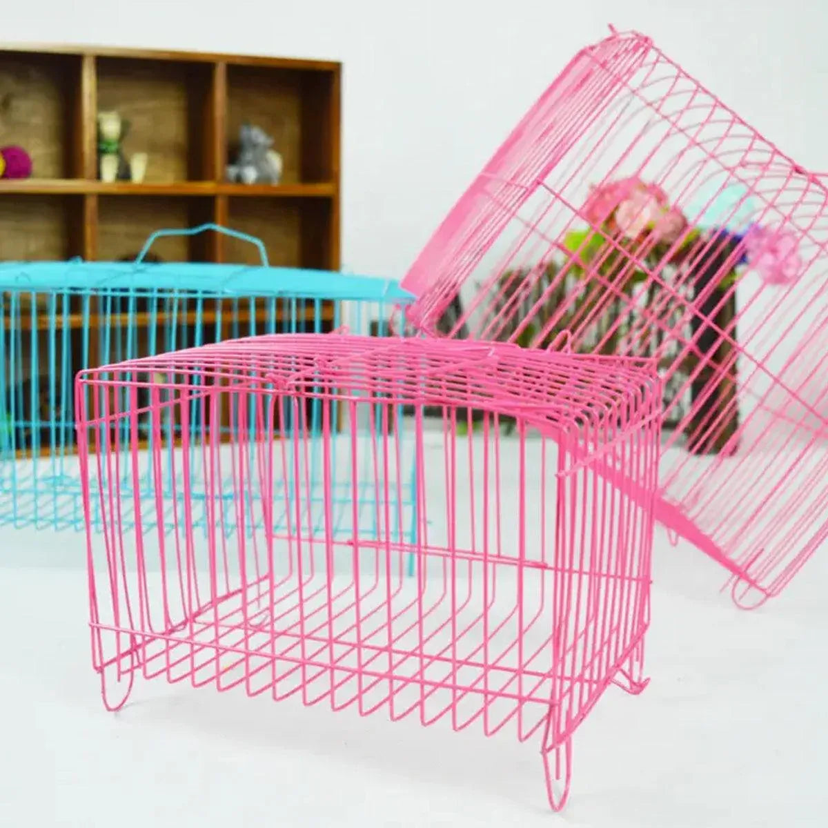 Small Bird Transport Collapsible Cage Travel Pet Carrier Portable Folding Cage - S