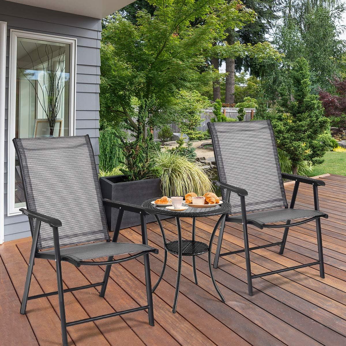 Outdoor Folding Chair Metal Portable Patio Balcony Chair with Backrest Sub Chair
