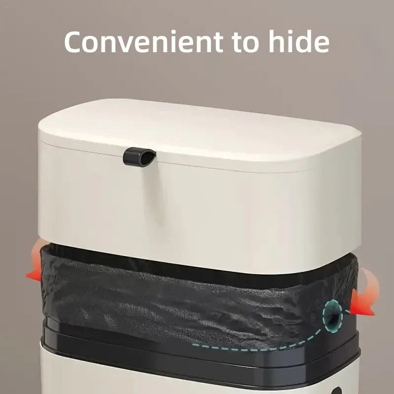 Wall-Mounted Hanging Waste Bin – Cream White