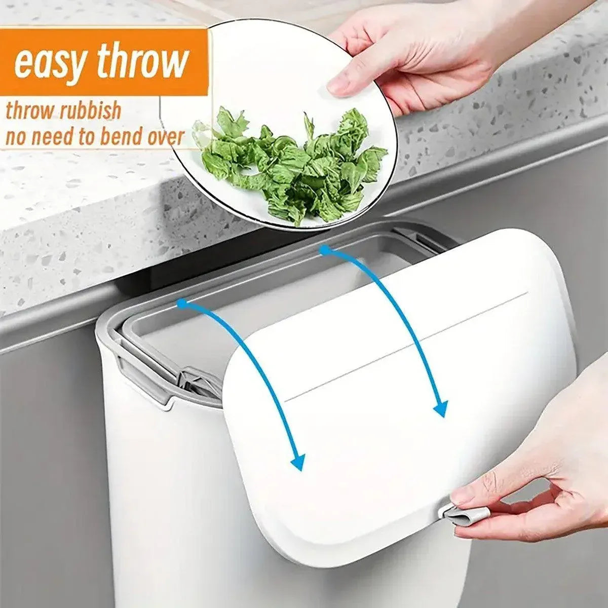 7L Wall-Mounted Sliding-Lid Waste Bin
