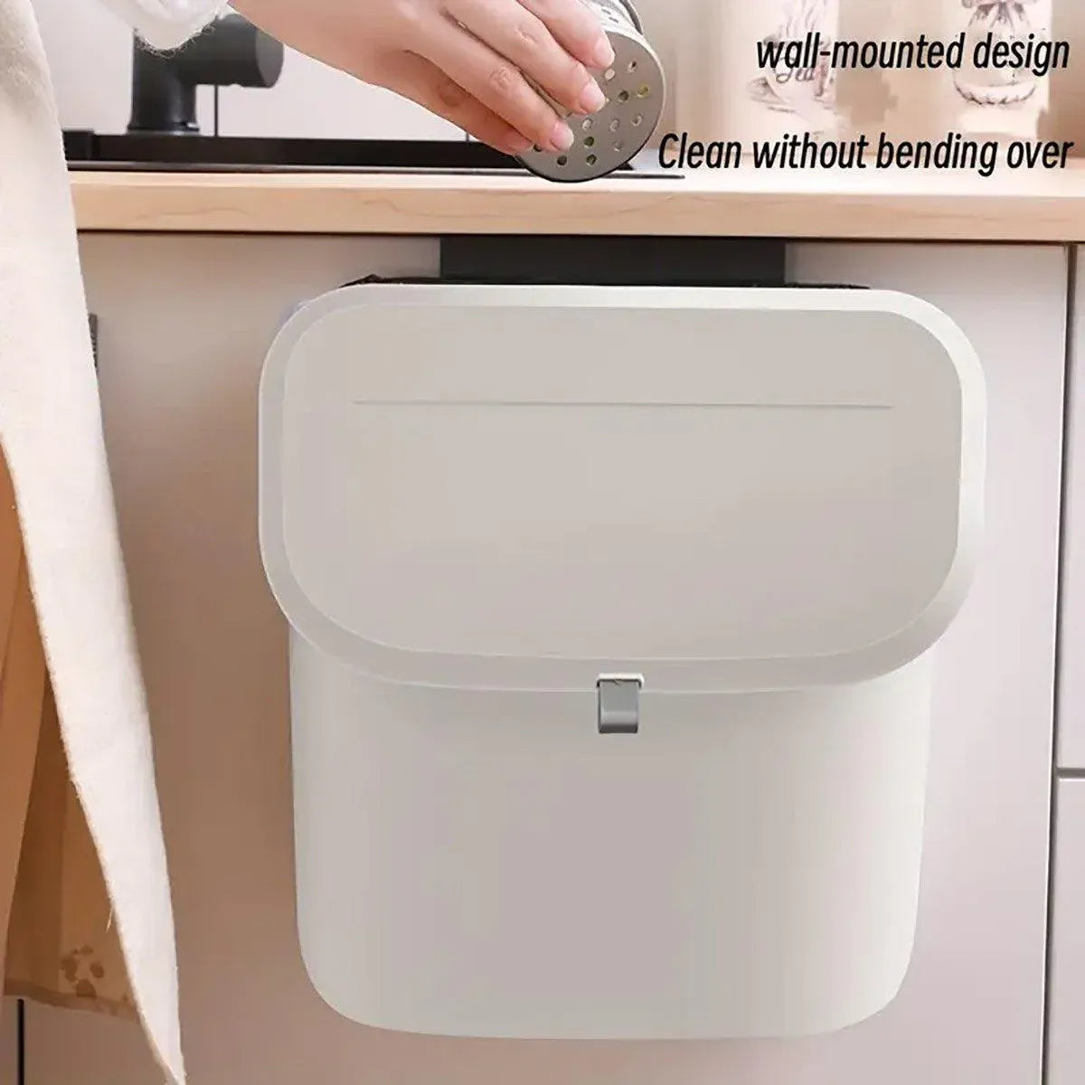 7L Wall-Mounted Sliding-Lid Waste Bin