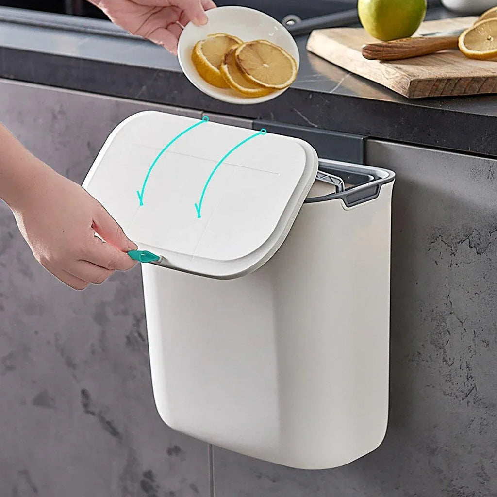 7L Wall-Mounted Sliding-Lid Waste Bin