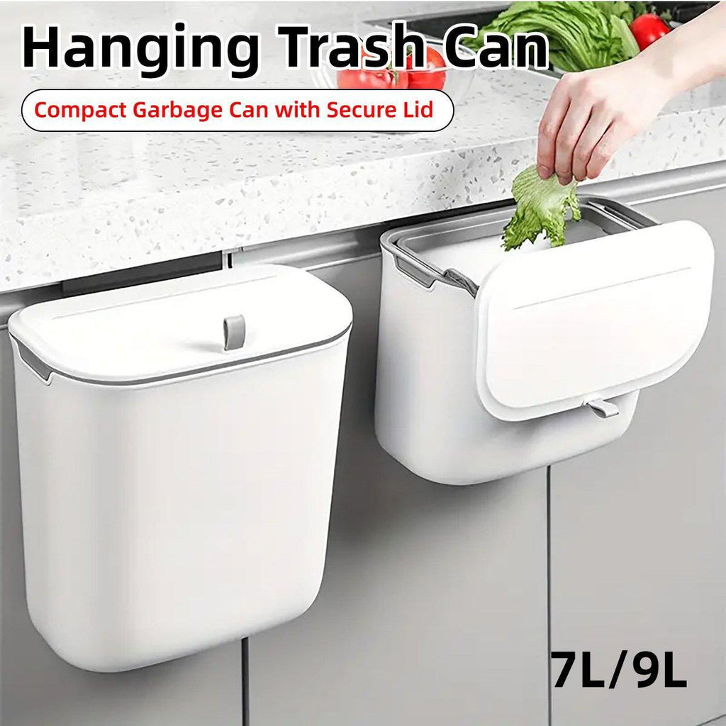 9L Wall-Mounted Sliding-Lid Waste Bin