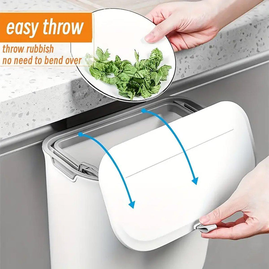9L Wall-Mounted Sliding-Lid Waste Bin