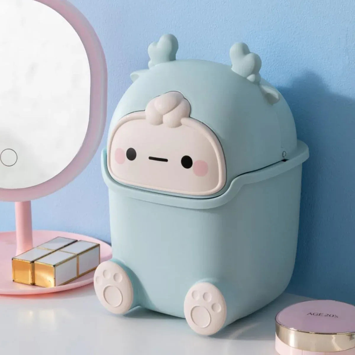 Mini Monster Desktop Bin – Light Blue