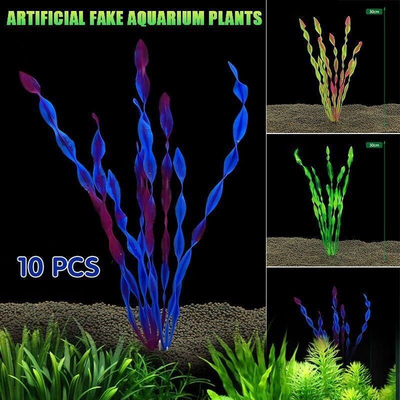 10-Pack Simulated Water Grass for Aquarium – Artificial Aquatic Plants