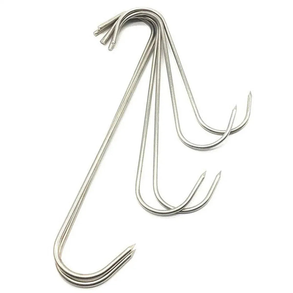 10PCS Steel S Meat Hooks for Beef Pork Lamb Roast Duck BBQ Grill Oven Hanging - L