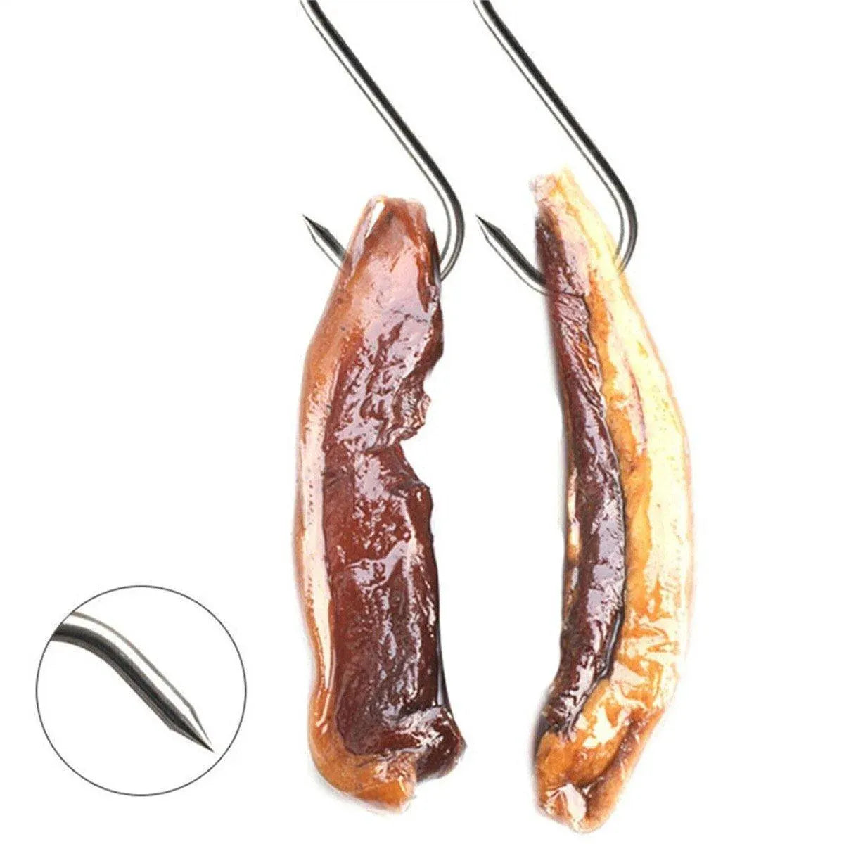 10PCS Steel S Meat Hooks for Beef Pork Lamb Roast Duck BBQ Grill Oven Hanging - S