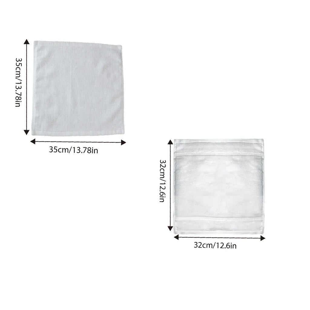 6PCS Hotel Cotton Face Towel White Soft Square Cloth Beauty Salon KTV Thick Wash - 35x35cm-Patternless-70g