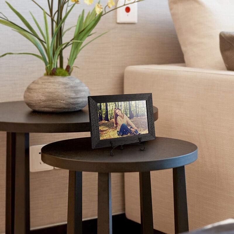 Plate Stands Iron Display Easel Photo Picture Bowl Dish Book Holder Frame Black - 10 Inch
