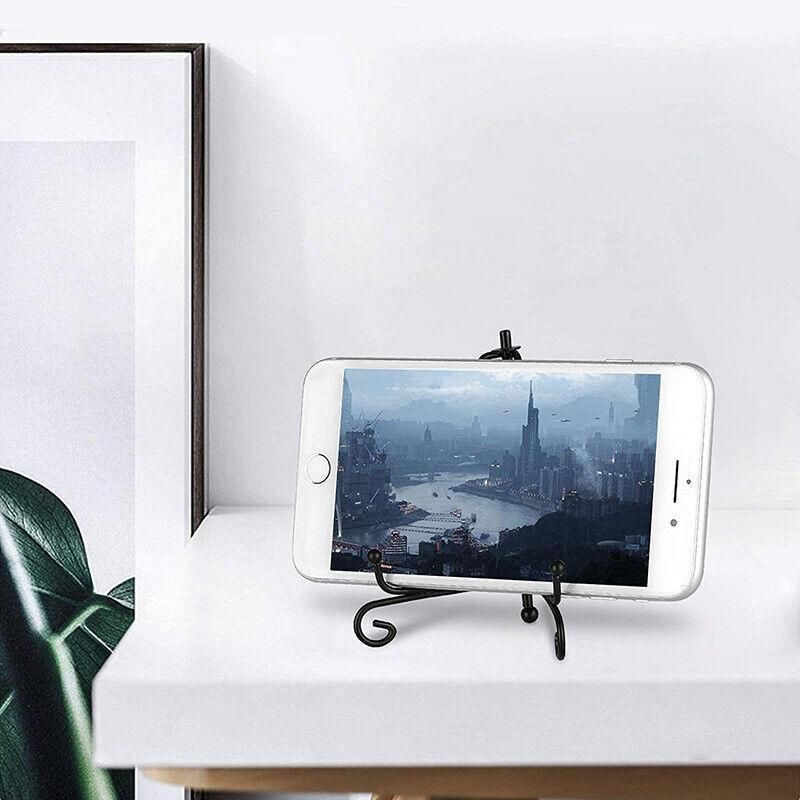 Plate Stands Iron Display Easel Photo Picture Bowl Dish Book Holder Frame Black - 4 Inch